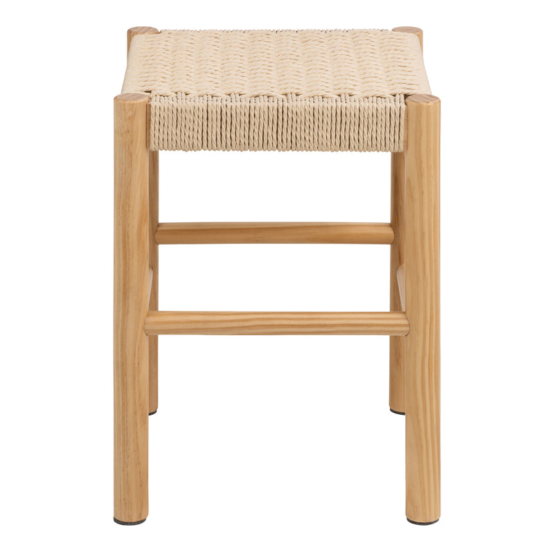 Alvin Weaved Stool in Off White — side angle