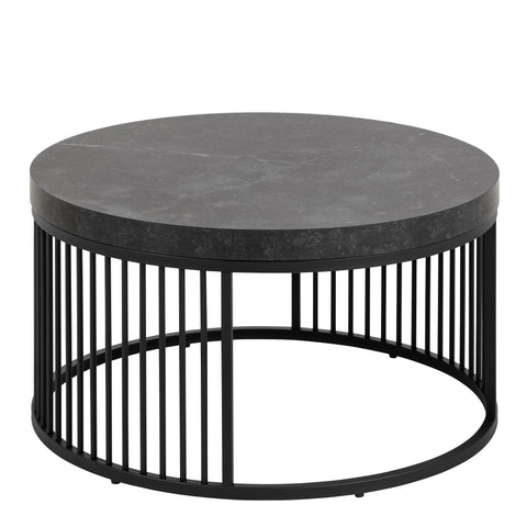 Strington Round Coffee Table in Matt Black — front view
