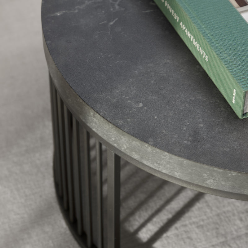 Strington Round Coffee Table in Matt Black — alternative angle