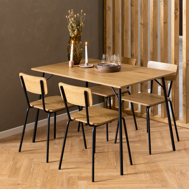 Peru Rectangular Dining Table in Wild Oak 120x80cm — detail view