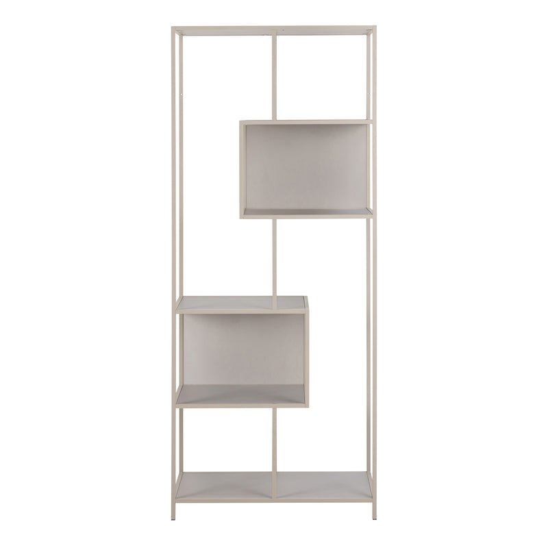 Seaford Tall Grey Metal Bookcase with 5 Shelves — detail view