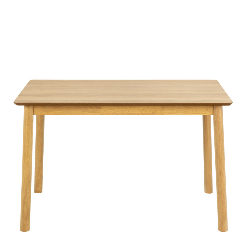 Barlow Rectangular Dining Table in Matt Oak 120x80cm includes 4 Barlow Dining Chairs in Matt Oak — detail view