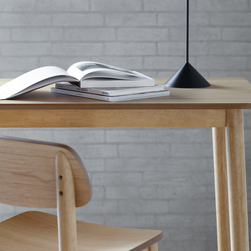 Barlow Rectangular Dining Table in Matt Oak 120x80cm includes 4 Barlow Dining Chairs in Matt Oak — alternative angle
