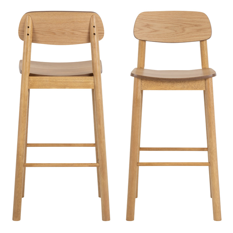 Barlow Bar Stool in Matt Oak Set of 2 — side angle