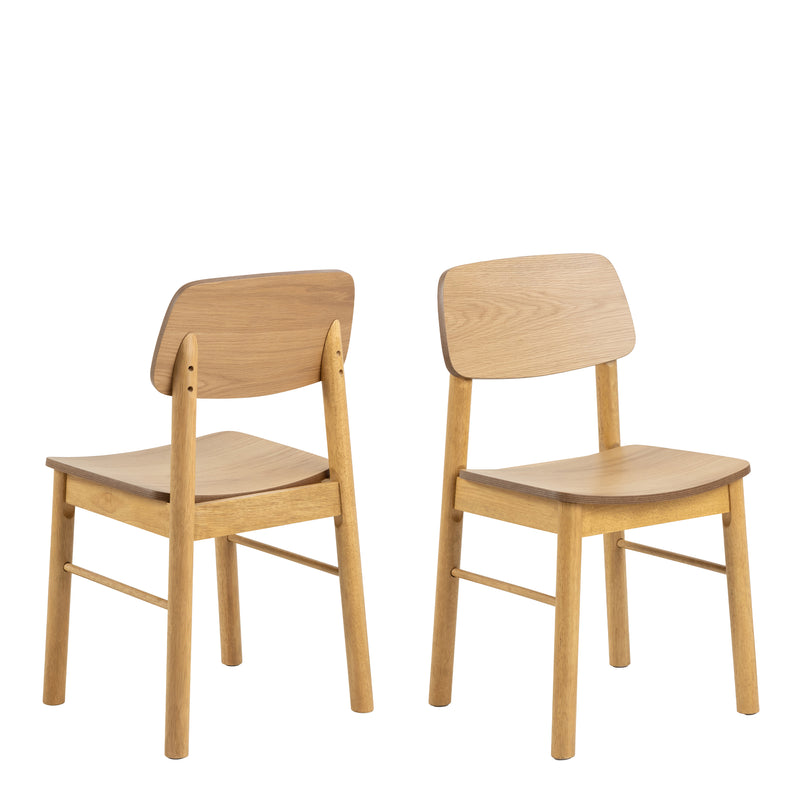 Barlow Dining Chair in Matt Oak Set of 2 — front view