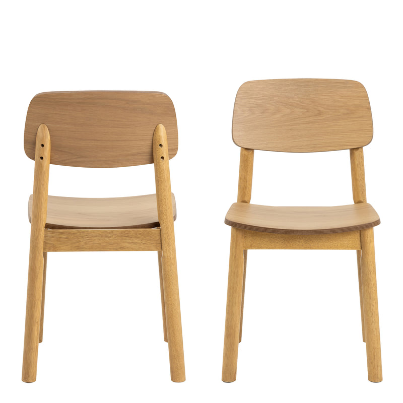 Barlow Dining Chair in Matt Oak Set of 2 — side angle