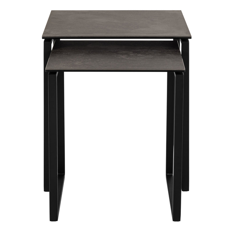 Katrine Square Coffee Table Set in Ceramic Black — detail view