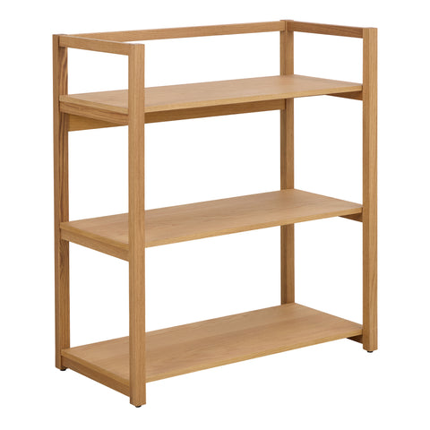 Ludza Rectangular Bookcase With 3 Shelves in Oak — front view
