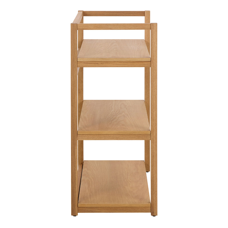 Ludza Rectangular Bookcase With 3 Shelves in Oak — detail view