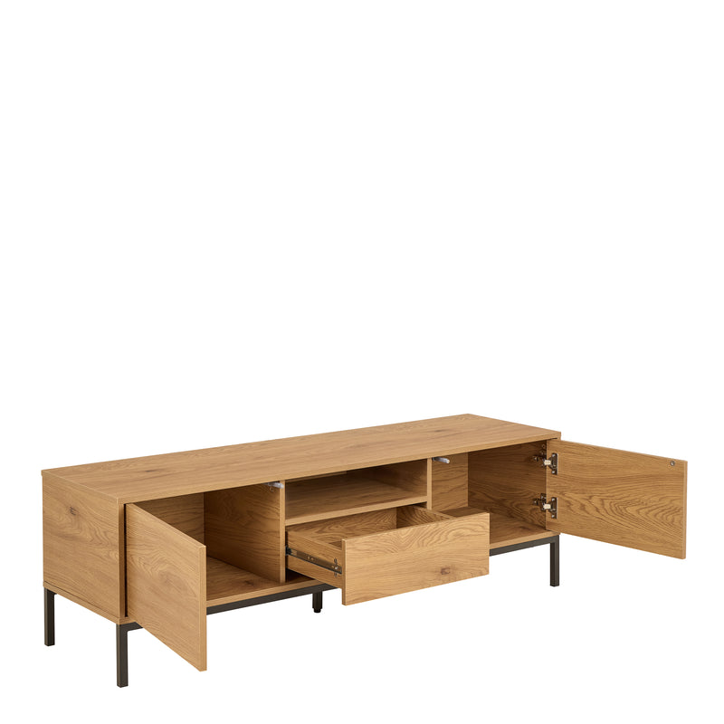 Seaford Tv Unit 2 Doors 1 Drawer in Matt Wild Oak — alternative angle