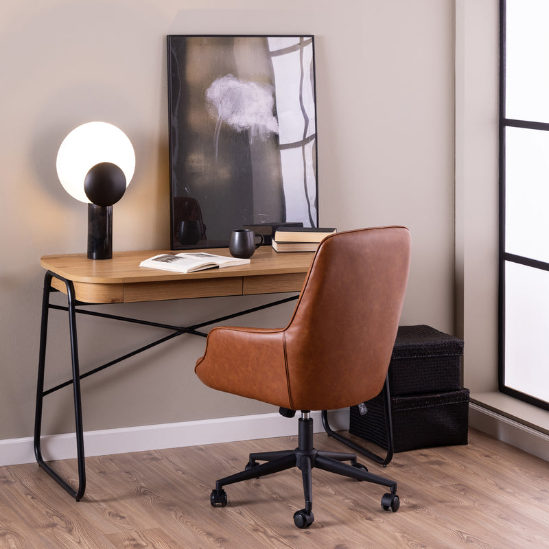 Erik Gas Lift Desk Chair in Brandy PU — alternative angle