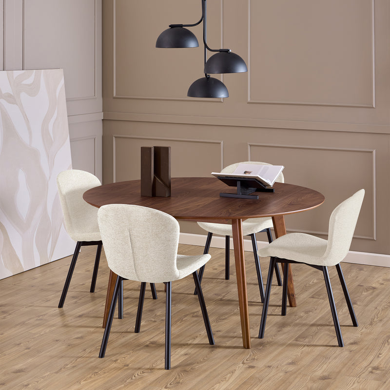 Roxby Round Dining Table in Walnut 140cm — detail view