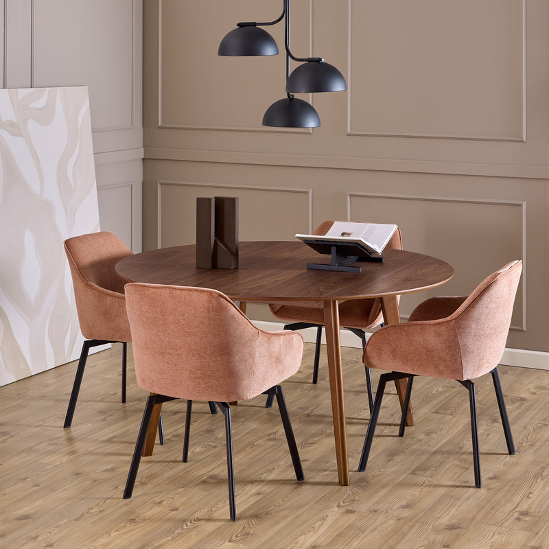 Roxby Round Dining Table in Walnut 140cm — alternative angle