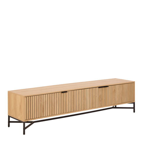 Jaipur TV Unit With 3 Doors 176cm Wide in Oak — front view