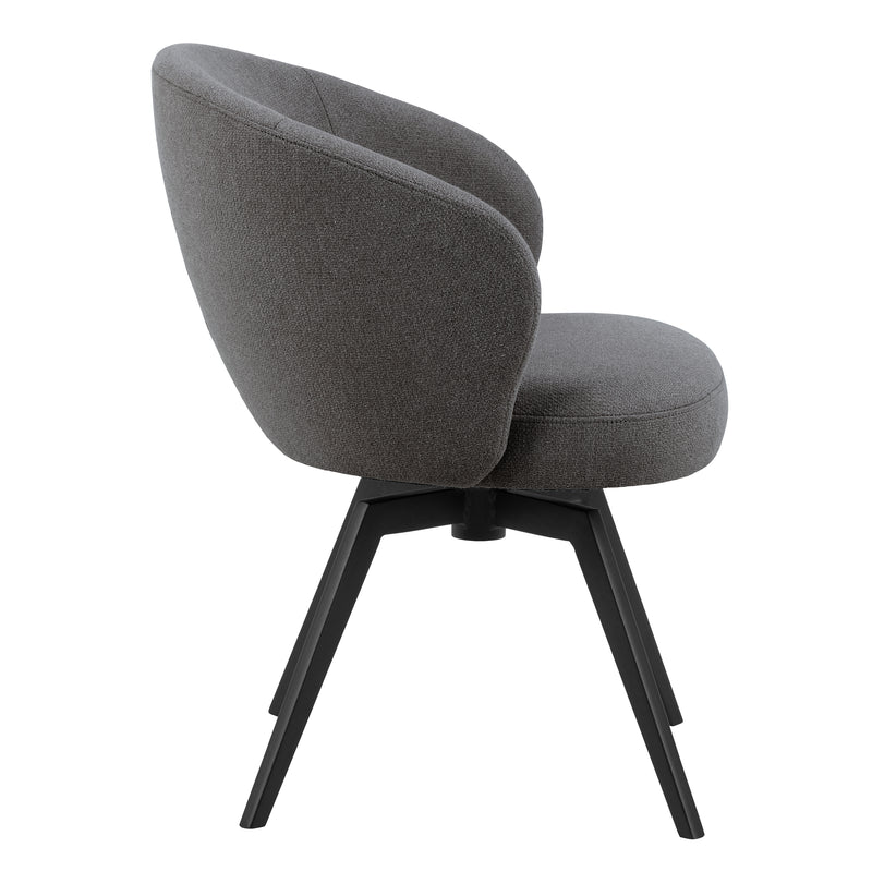 Darlene Dining Chair with Armrest and Swivel Function in Grey — detail view