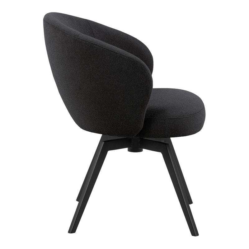 Darlene Dining Chair with Armrest and Swivel Function in Black — detail view