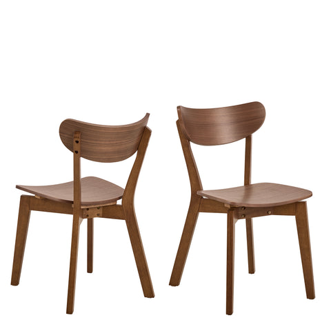 Roxby Dining Chairs in Walnut Set of 2 — front view