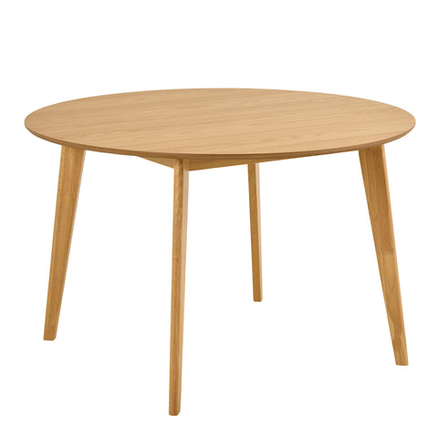 Roxby Round Dining Table in Matt Oak 120cm — front view