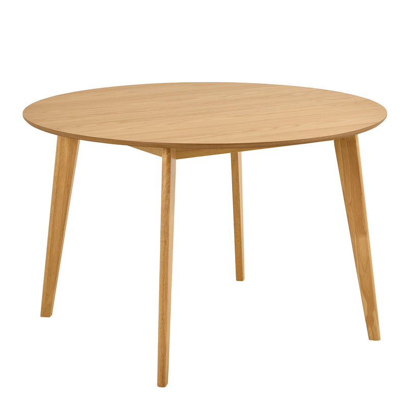 Roxby Round Dining Table in Matt Oak 120cm — front view