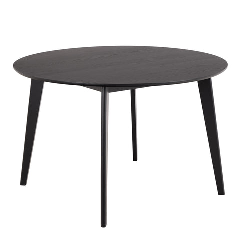 Roxby Round Dining Table in Matt Black 120cm — front view