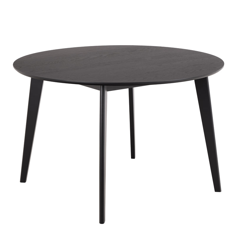 Roxby Round Dining Table in Matt Black 120cm — front view