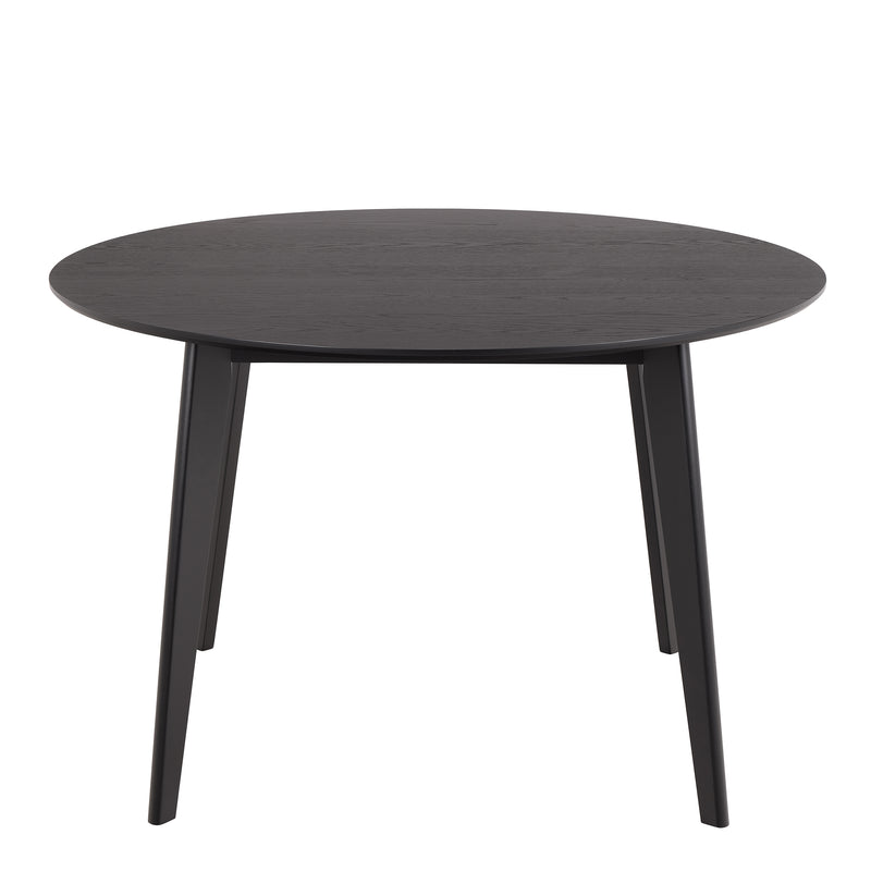 Roxby Round Dining Table in Matt Black 120cm — side angle
