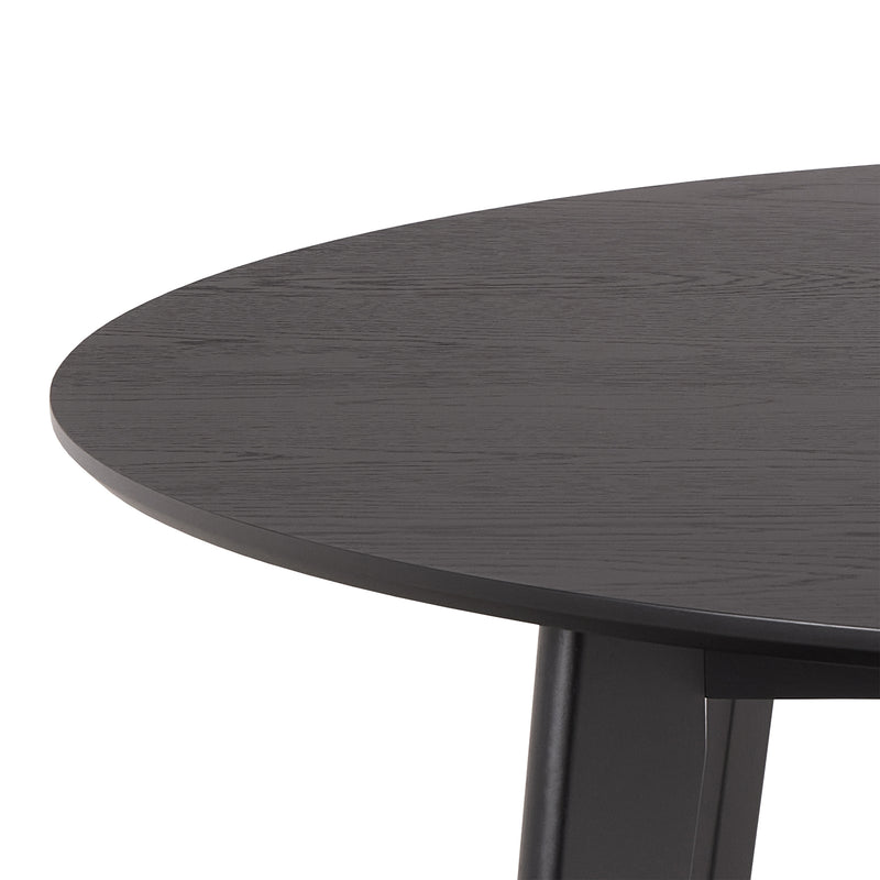 Roxby Round Dining Table in Matt Black 120cm — alternative angle