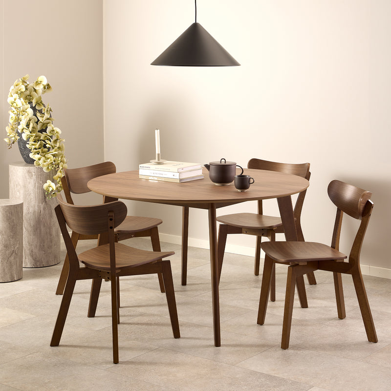 Roxby Round Dining Table in Walnut 120cm — detail view
