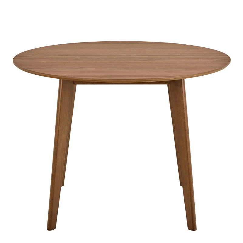 Roxby Round Dining Table in Walnut 120cm includes 4 Roxby Dining Chairs in Walnut — detail view