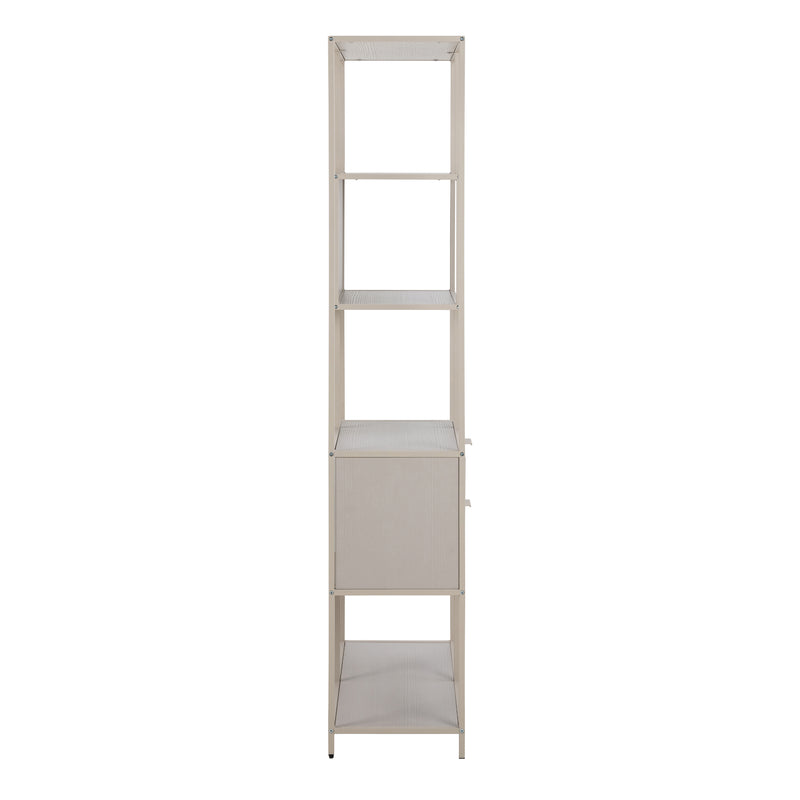 Seaford Tall Grey Metal 2 Drawer Bookcase with 4 Shelves — detail view
