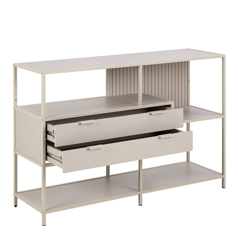 Seaford Grey Storage Unit with 2 Drawers and 3 Shelves — alternative angle