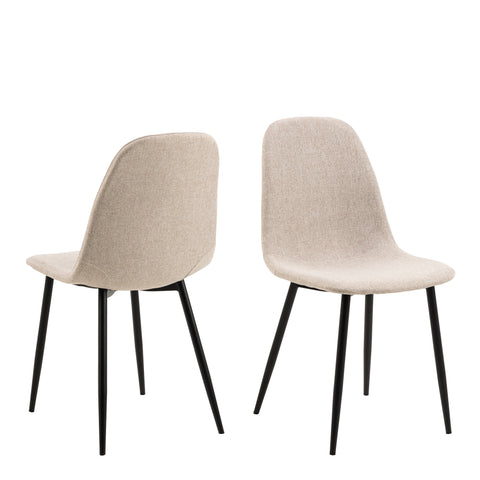 Celia Dining Chair in Beige Set of 4 — front view