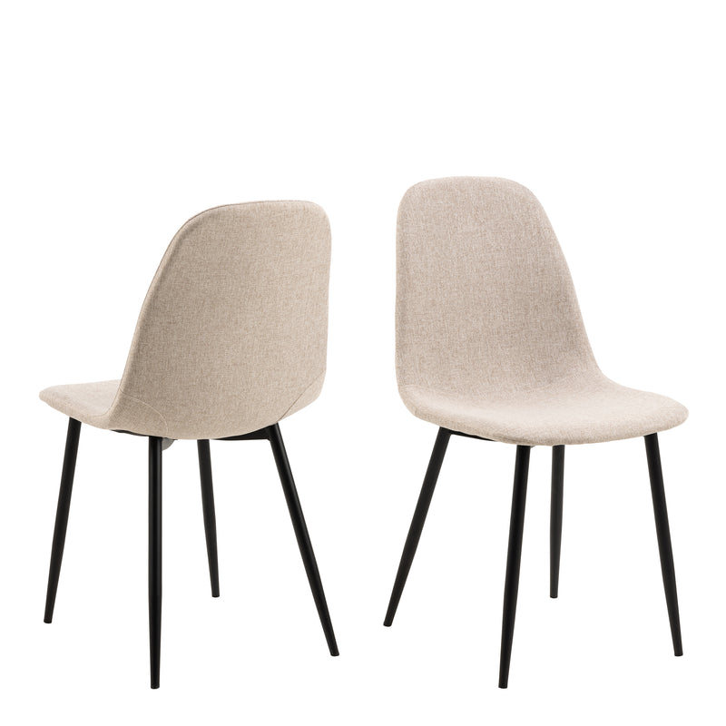 Celia Dining Chair in Beige Set of 4 — front view