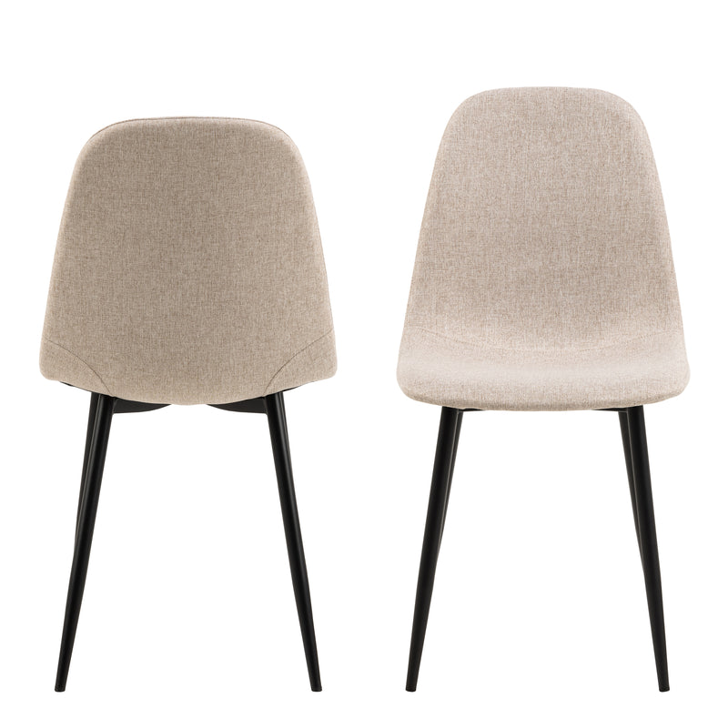 Celia Dining Chair in Beige Set of 4 — side angle