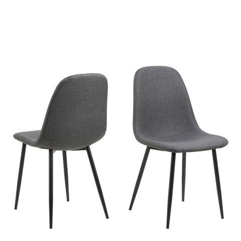 Celia Dining Chair in Light Grey Set of 4 — front view