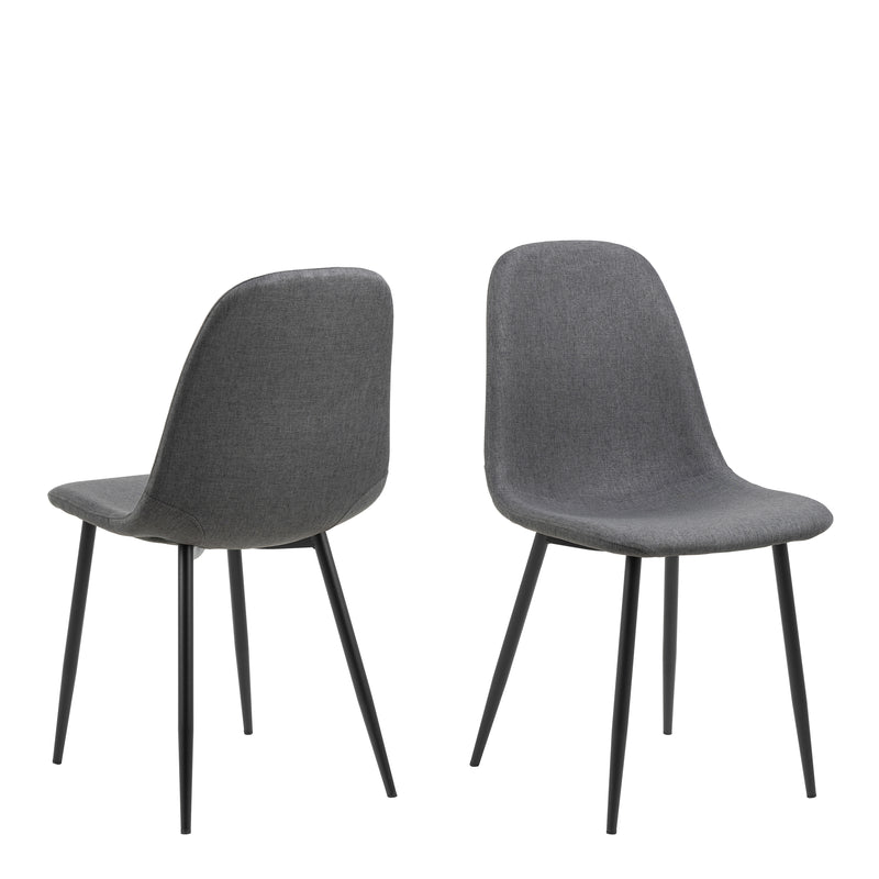 Celia Dining Chair in Light Grey Set of 4 — front view
