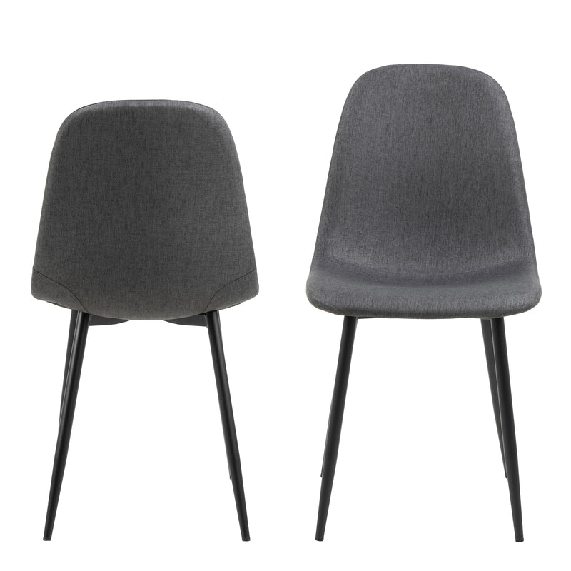 Celia Dining Chair in Light Grey Set of 4 — side angle