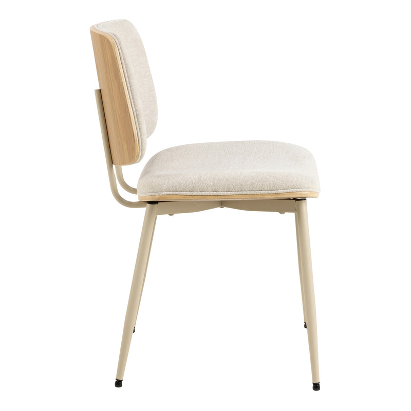 Owen Dining Chair in Apia Fabric Beige Set of 2 — detail view