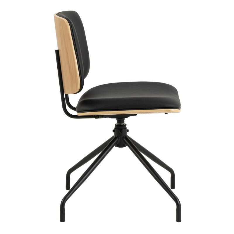 Owen Swivel Dining Chairs in Matt Black Set of 2 — detail view