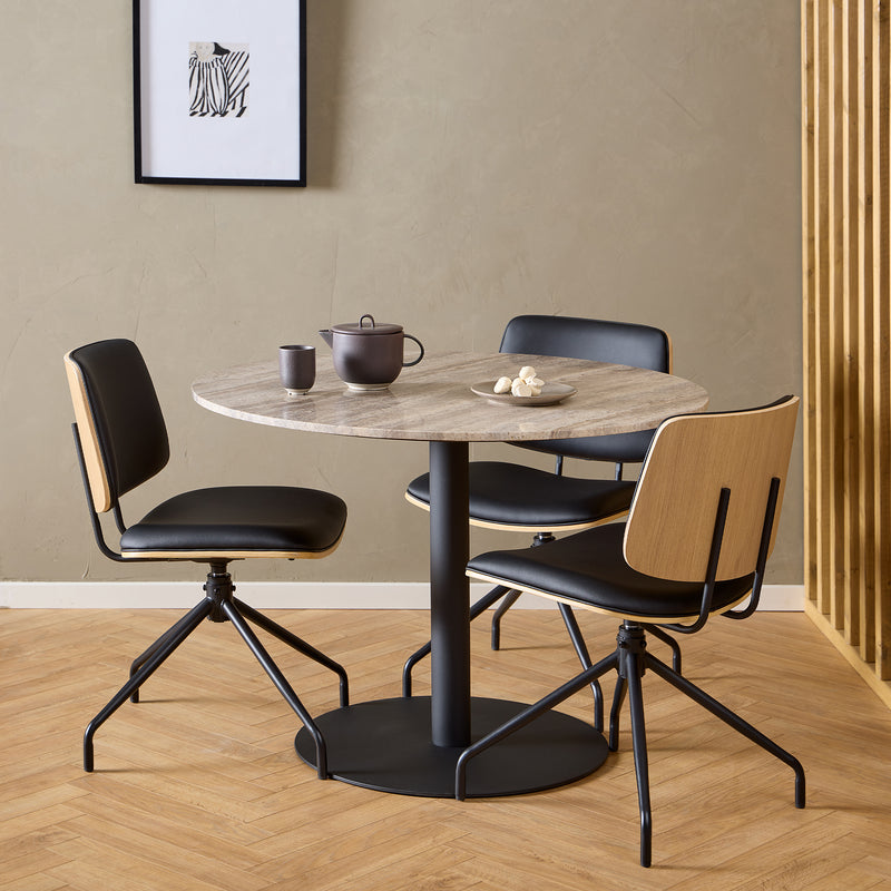 Owen Swivel Dining Chairs in Matt Black Set of 2 — alternative angle