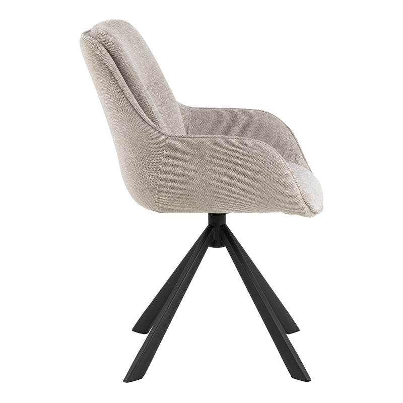 Carrie Swivel Dining Chair in Sand Set of 2 — detail view