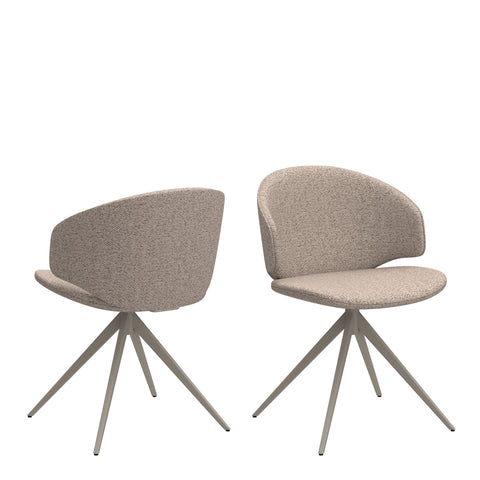Ella Swivel Beige Dining Chair — front view