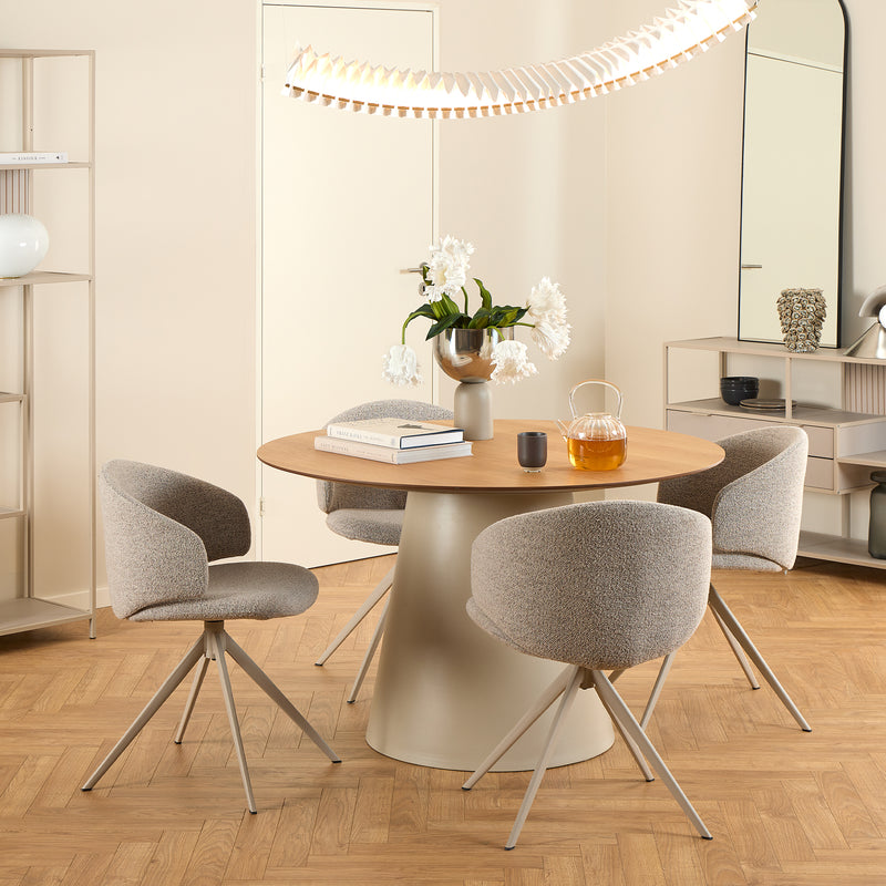 Ella Swivel Beige Dining Chair — alternative angle