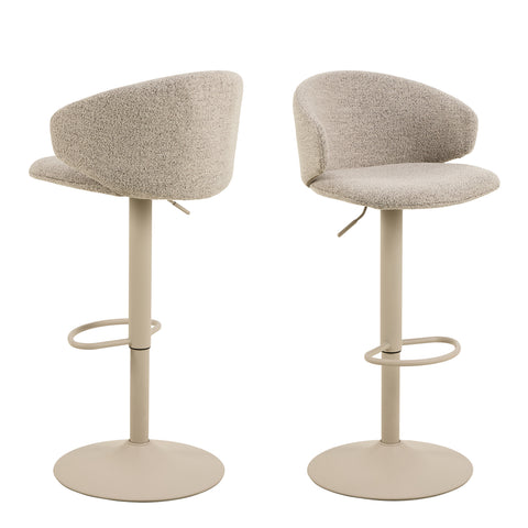 Ella Swivel Beige Bar Stool Set of 2 — front view