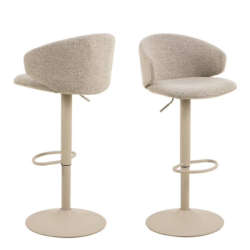 Ella Swivel Beige Bar Stool Set of 2 — front view