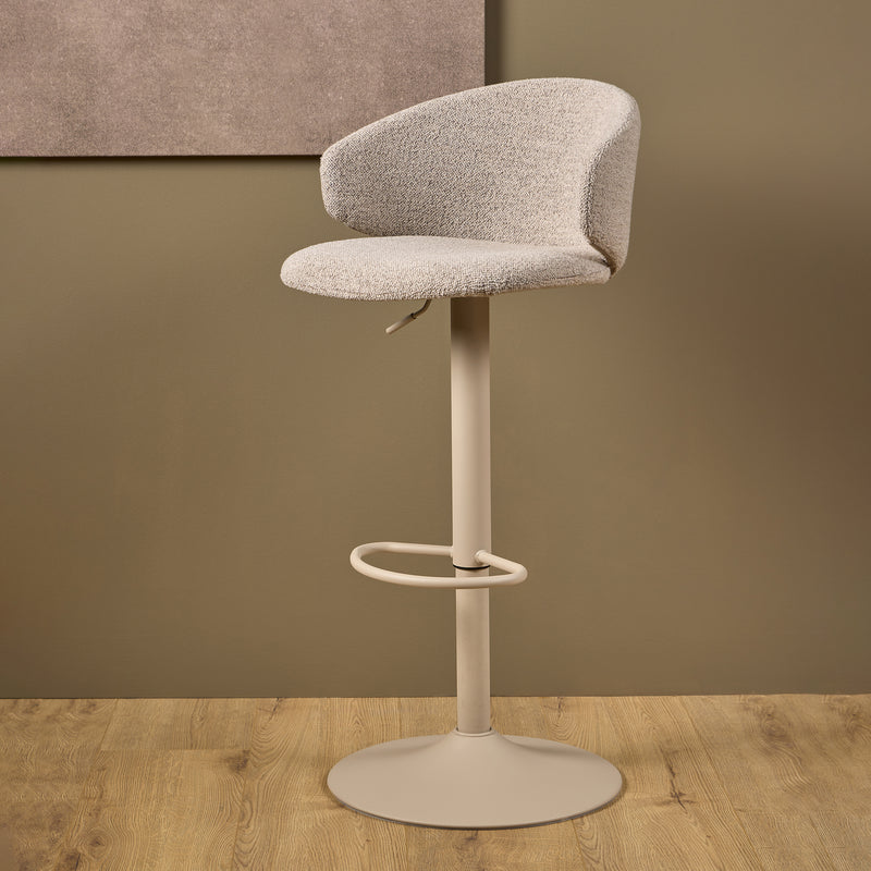 Ella Swivel Beige Bar Stool Set of 2 — view