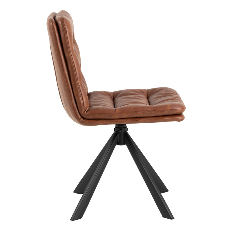 Dean Brandy PU Swivel Dining Chair Set of 2 — detail view