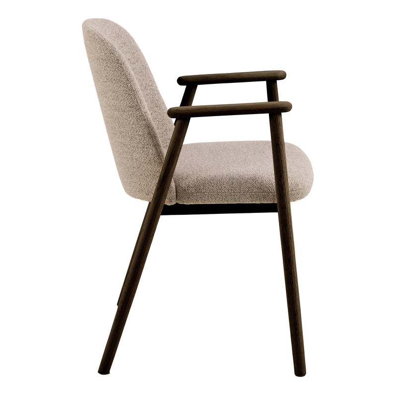 Leo Dining Chairs With Armrest in Monza Fabric Beige Set of 2 — detail view