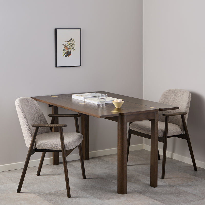 Leo Dining Chairs With Armrest in Monza Fabric Beige Set of 2 — alternative angle