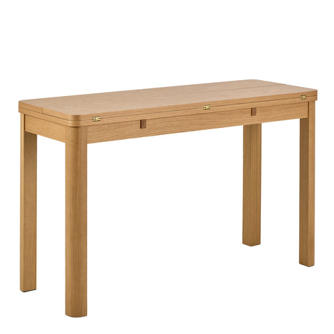 Southampton Extendable Rectangular Dining Table in Matt Oak 90x120cm — front view